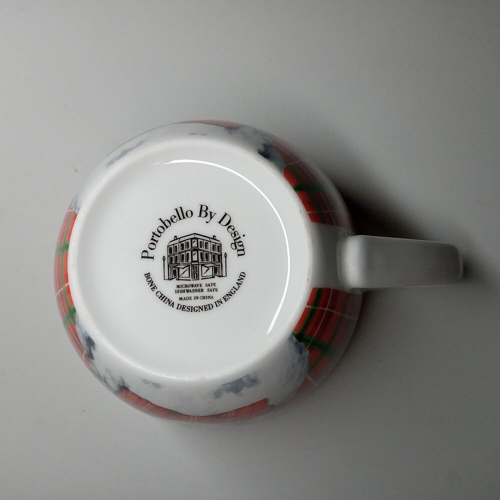 White Westie Dog in Plaid Mug Portobello by Design Coffee Cup Bone China - Picture 6 of 8